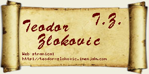 Teodor Zloković vizit kartica